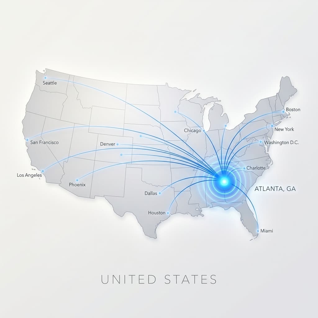 Mapa de presencia de Aleyxi Solutions en Estados Unidos